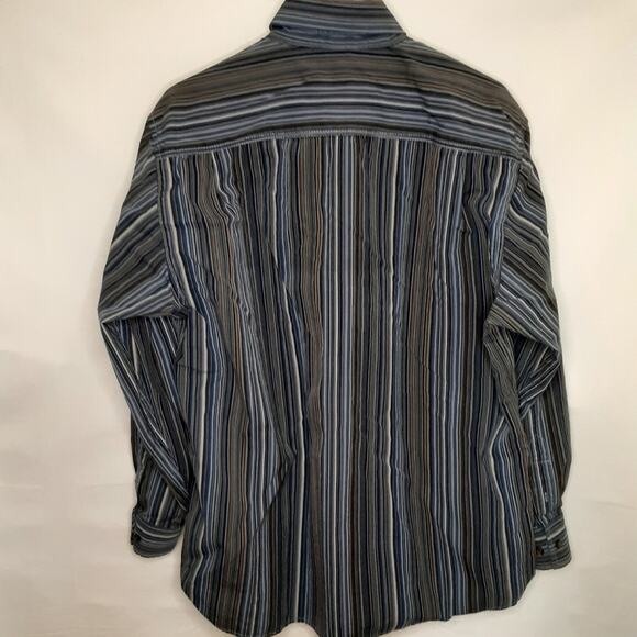 Tommy Bahama Long Sleeve Button Shirt Blue Brown Tan Large - Picture 6 of 9
